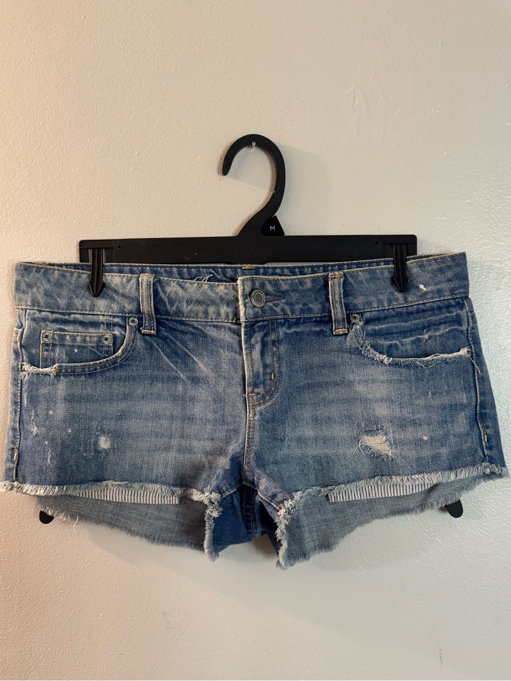 American Eagle Outfitters Light Blue Distressed Denim Shorts